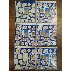 Vtg Redi-Stix Christian Nativity Christmas Religious Stickers Made In USA S260